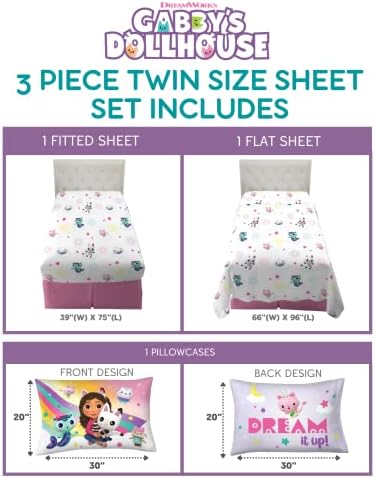 Franco DreamWorks Dollhouse Bedding Set for Kids Twin 3-Piece