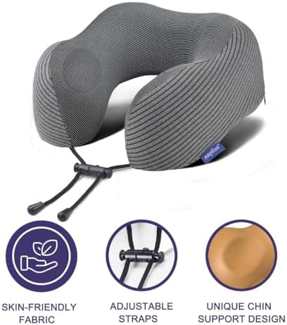 Napfun Travel Pillow Memory Foam Neck Pillow for Airplane
