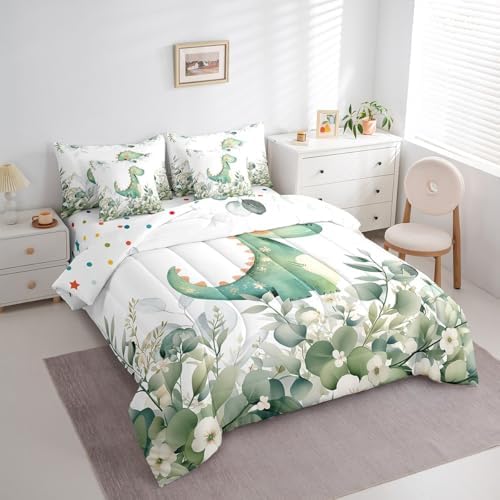 Erosebridal 7-Piece Cartoon Dinosaur Bedding Comforter Set