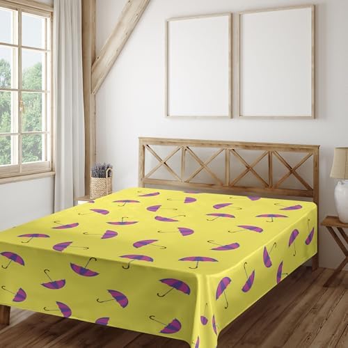 Elegant Ambesonne Flat Sheet Retro Design 100 Brushed Microfiber Machine Washable