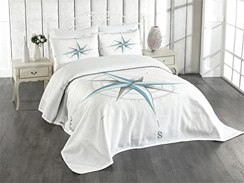 Ambesonne Compass Bedspread SetQueen Measures 88x88