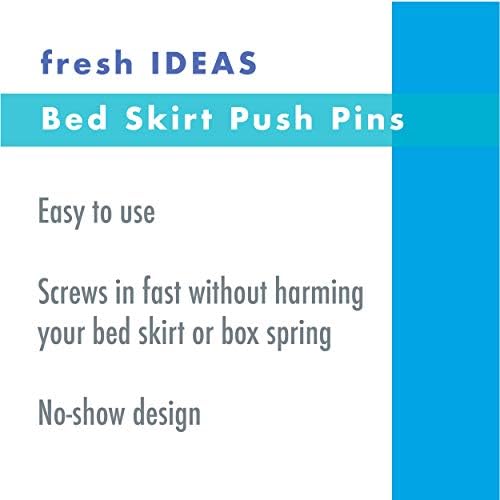 FRESH IDEAS Dust Ruffle Spiral Push Pins Set of 12 White