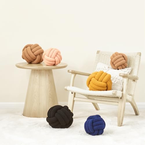 Petrella Knot Pillow Ball Round Throw Pillow 11inch