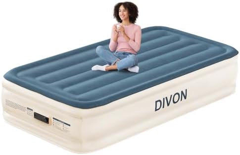 DIVON Twin Air Mattress - compact durable built-in pump