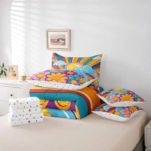 Erosebird Groovy Floral Bedding Comforter Set for Kids