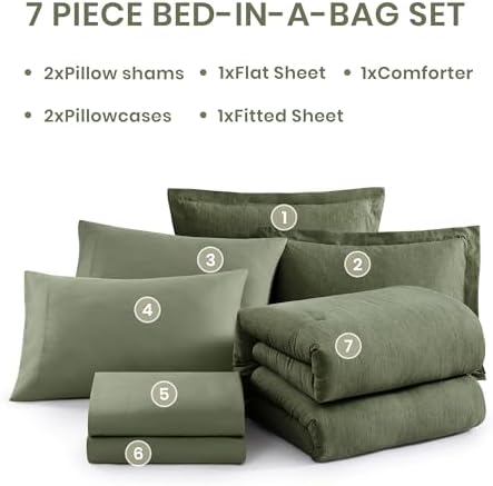 Monbix Queen Bedding Set - Luxurious and Comfortable Bed in a Bag Set