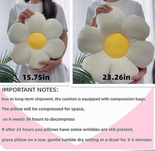 Vdoioe Flower Pillow Daisy Shaped Plush Throw Cushion