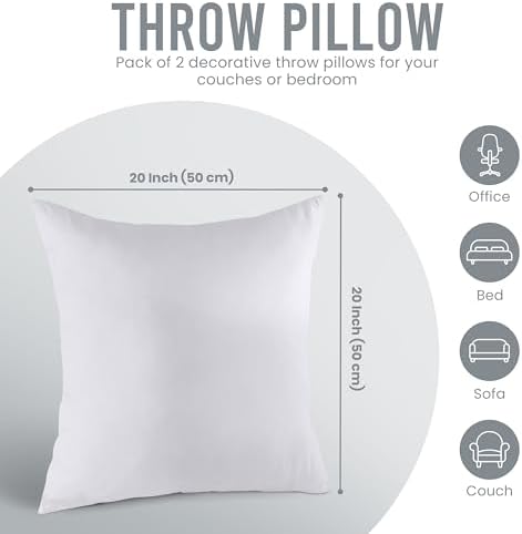 Cozy 20x20 inch Throw Pillows from Utopia Bedding
