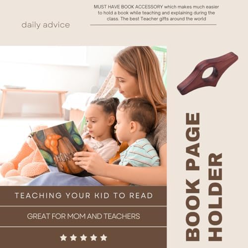 Handmade Walnut Thumb Book Page Holder Perfect for Reading on the Go