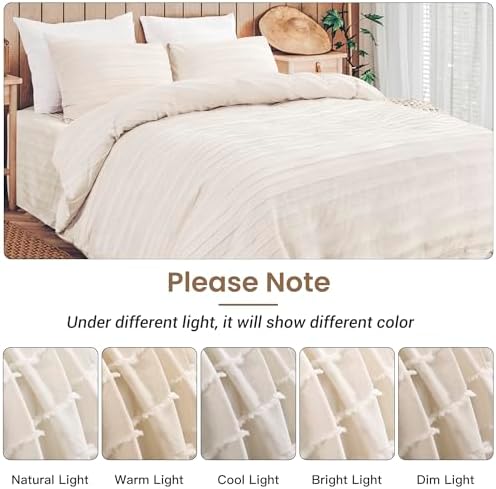NexHome Pro Duvet Cover Set Boho Style Light Khaki