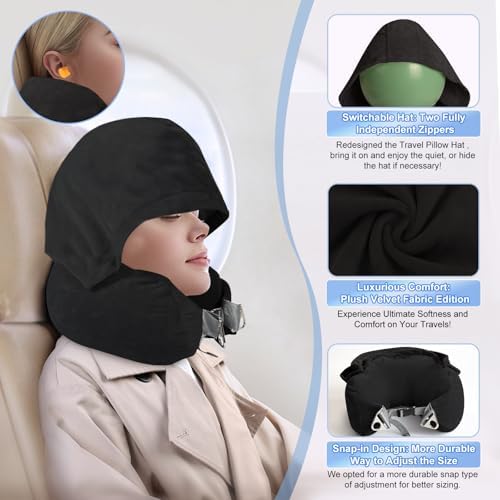 Adjustable Stuffable Neck Pillow with Privacy Features