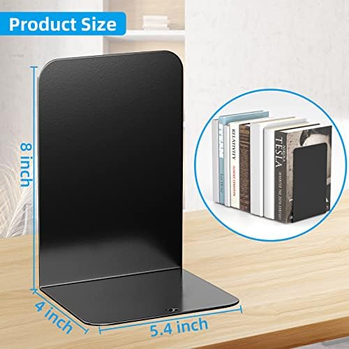 VFINE Metal Bookends - Heavy Duty Best for Stacking Black