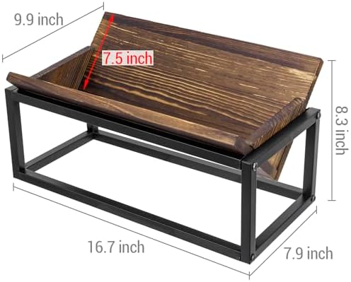 Stylish Rustic Book Holder Rack with Metal Frame