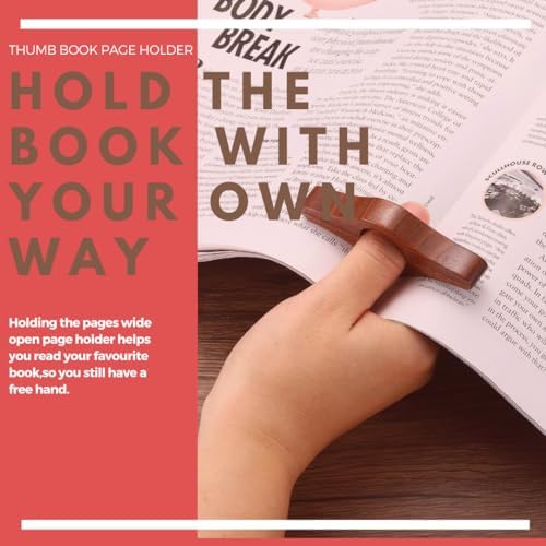 Handmade Walnut Thumb Book Page Holder Perfect for Reading on the Go