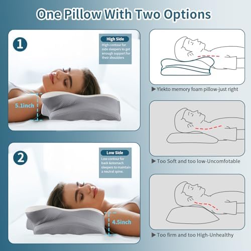 Ergonomic Memory Foam Neck Pillow for Pain Relief