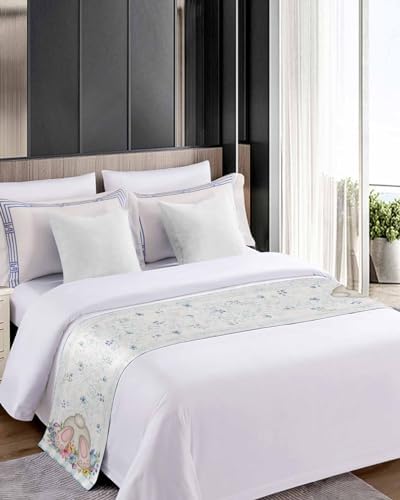 Jolunifun Easter Bunny Bed Runner for Queen Bed Soft Durable Luxury Assist