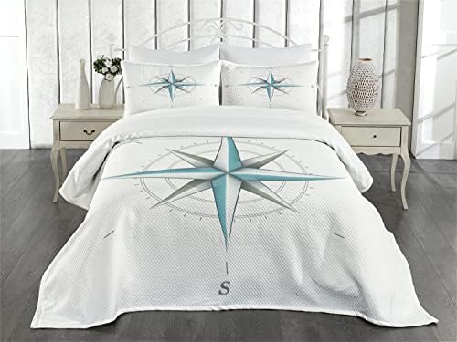 Ambesonne Compass Bedspread SetQueen Measures 88x88