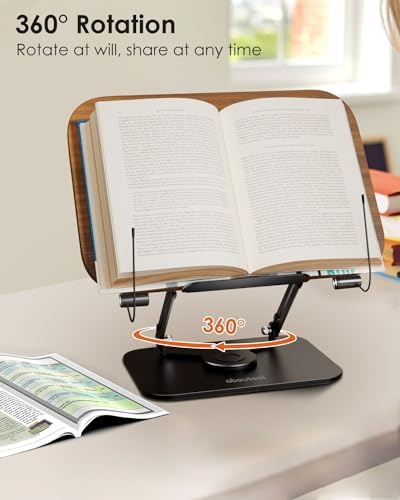 Aboutool Adjustable 360 Swivel Book Holder for Reading Music and Study