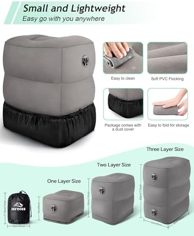 Adjustable 3-Layer Inflatable Foot Rest Pillow