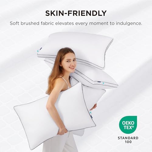 Sturdy Queen Bed Pillows Set Dual Support for Perfect Sleep