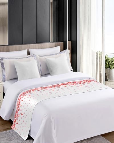 Chic Heart Red Bed Runner