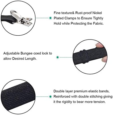 Adjustable Bed Sheet Grippers 8-Pack Black