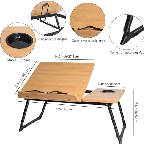 Book Stand for Reading in Bed Bamboo Adjustable