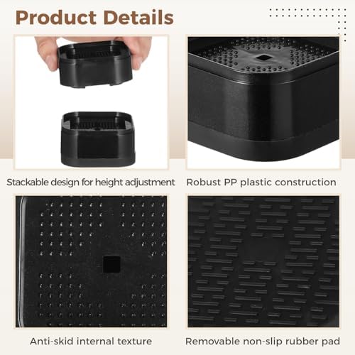 OMISTAR Adjustable Bed Risers 16-Piece Set