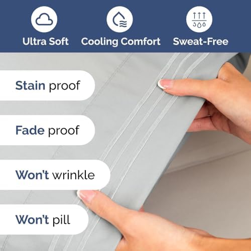 Extra-Deep King Sheet Set - Luxury Cooling Bedding for Large Mattresses