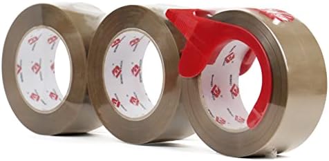 3-Roll Heavy Duty Brown Packing Tape for Moving Shipping