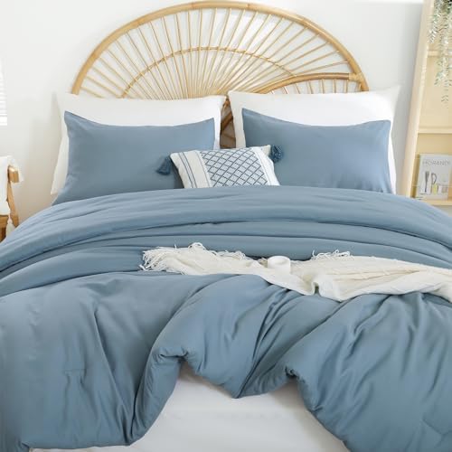Durable Dusty Blue Comforter Set for King Size