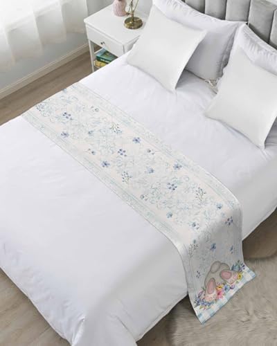 Jolunifun Easter Bunny Bed Runner for Queen Bed Soft Durable Luxury Assist