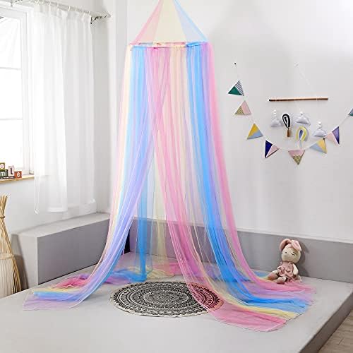 Rainbow Bed Canopy for Girls by Nattey