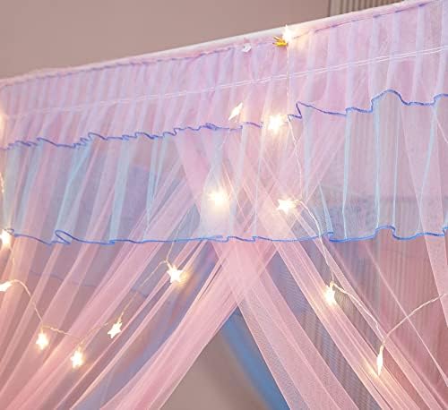 Rainbow Canopy Bed Drapes for Girls