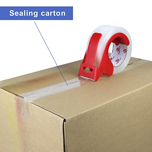 BOMEI PACK 3 Roll Clear Tape with Dispenser Heavy Duty Packaging Shipping Solution