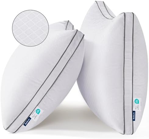 Sturdy Queen Bed Pillows Set Dual Support for Perfect Sleep