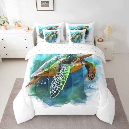 Erosebird Turqoise Sea Turtle Comforter Set Twin Size