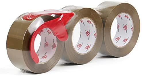3-Roll Heavy Duty Brown Packing Tape for Moving Shipping