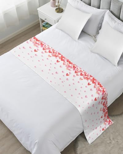 Chic Heart Red Bed Runner