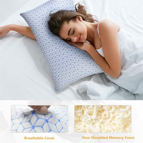 Adjustable Cooling Memory Foam Pillows Queen Set 2
