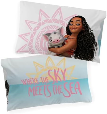 Moana Reversible Pillowcase Tripping Against of Tanned Canvas
