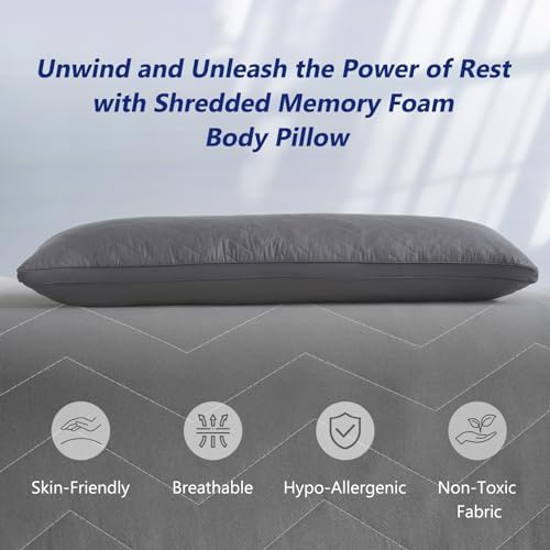 DOWNCOOL Memory Foam Body Pillow 20x54