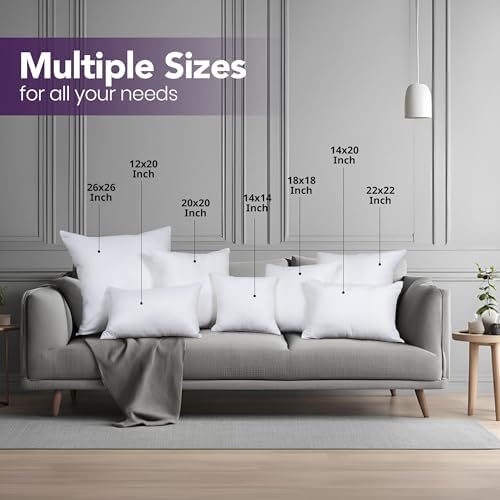 Utopia Bedding 12x20 White Decorative BedCouch Pillow Pack of 2