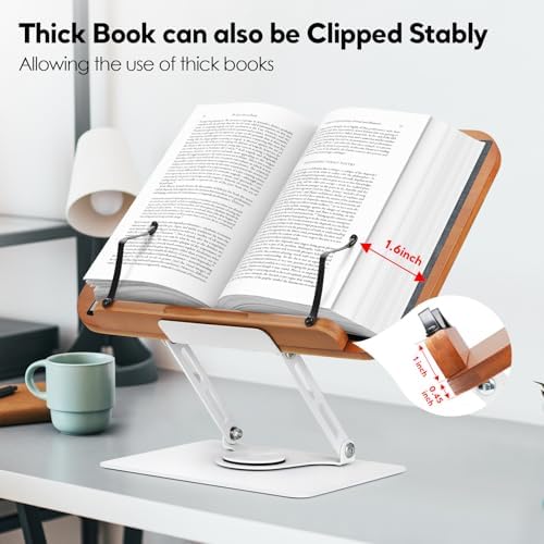 FLINKYE Adjustable Book Stand with 360 Rotation for Desk Use