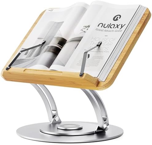 Nulaxy Bamboo 360 Rotating Book Stand