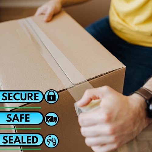 Clear Packing Tape Heavy Duty Refill No Noise 6 Rolls 60 Yds