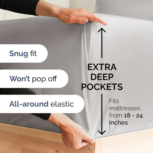 Extra-Deep King Sheet Set - Luxury Cooling Bedding for Large Mattresses