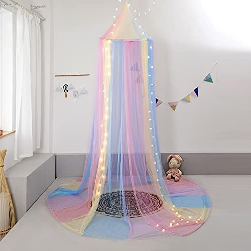 Rainbow Bed Canopy for Girls by Nattey