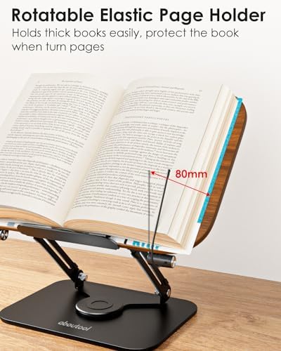 Aboutool Adjustable 360 Swivel Book Holder for Reading Music and Study