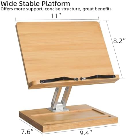 Adjustable 360-Degree Book Holder with Phone Slot